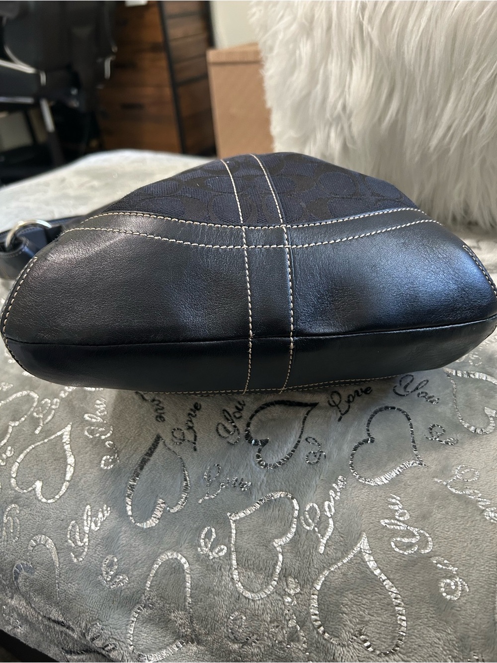 New Vintage Y2K Coach Soho Slim Duffle bag with signature C Jacquard -Black - Picture 8 of 10
